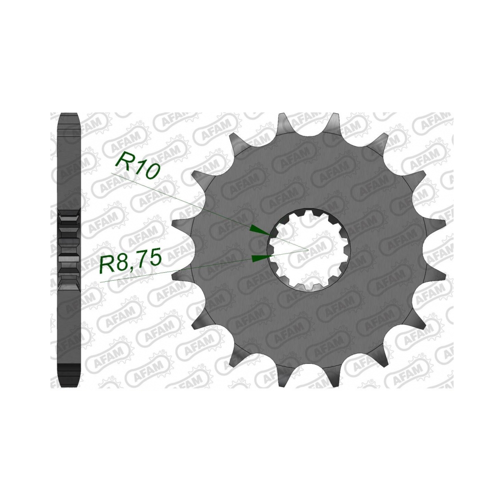 AFAM Преден зъбак 16 Зъба/ 428 Kawasaki Ninja125/Z125 19-23; Yamaha DT125/ TDR125/ TZR125, XVS125/250 Dragstar - изглед 1