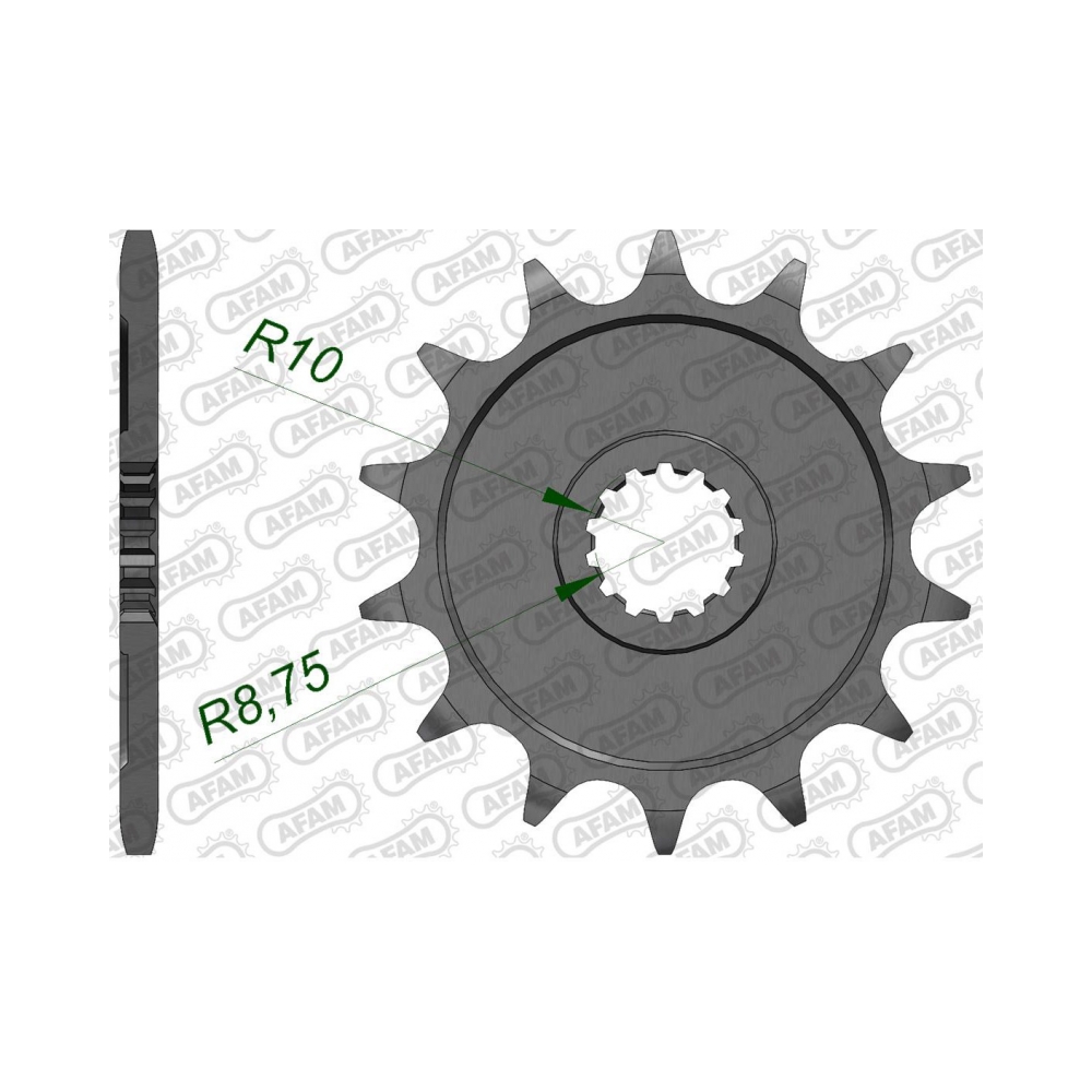 AFAM Преден зъбак 14 Зъба/ 520 Gas Gas EC125 00-15, MC125 01-05, SM125 02-06; Yamaha DT200, WR125/200, YZ125 87-04 - изглед 1