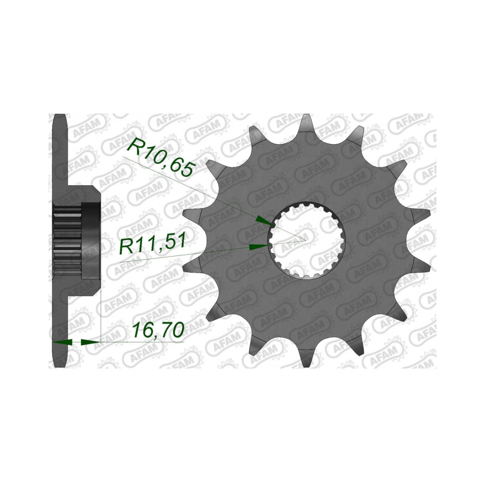 AFAM Преден зъбак 16 Зъба/ 520 Yamaha XJ600N 91-03, XJ600S 92-03 - изглед 1