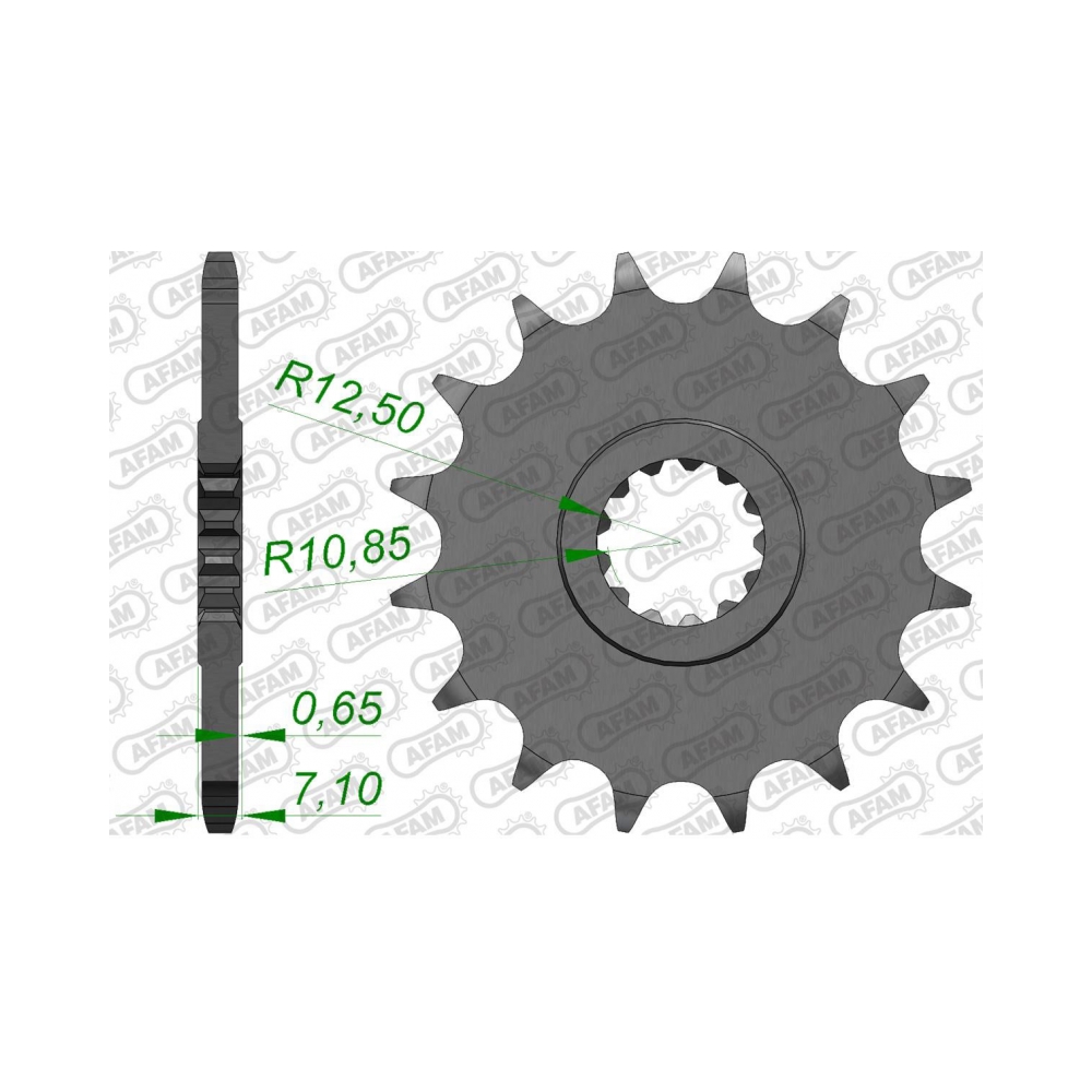 AFAM Преден зъбак 16 Зъба/ 520 Kawasaki Ninja ZX6R 07-21; Yamaha XTZ750 Super Tenere 89-00 - изглед 1