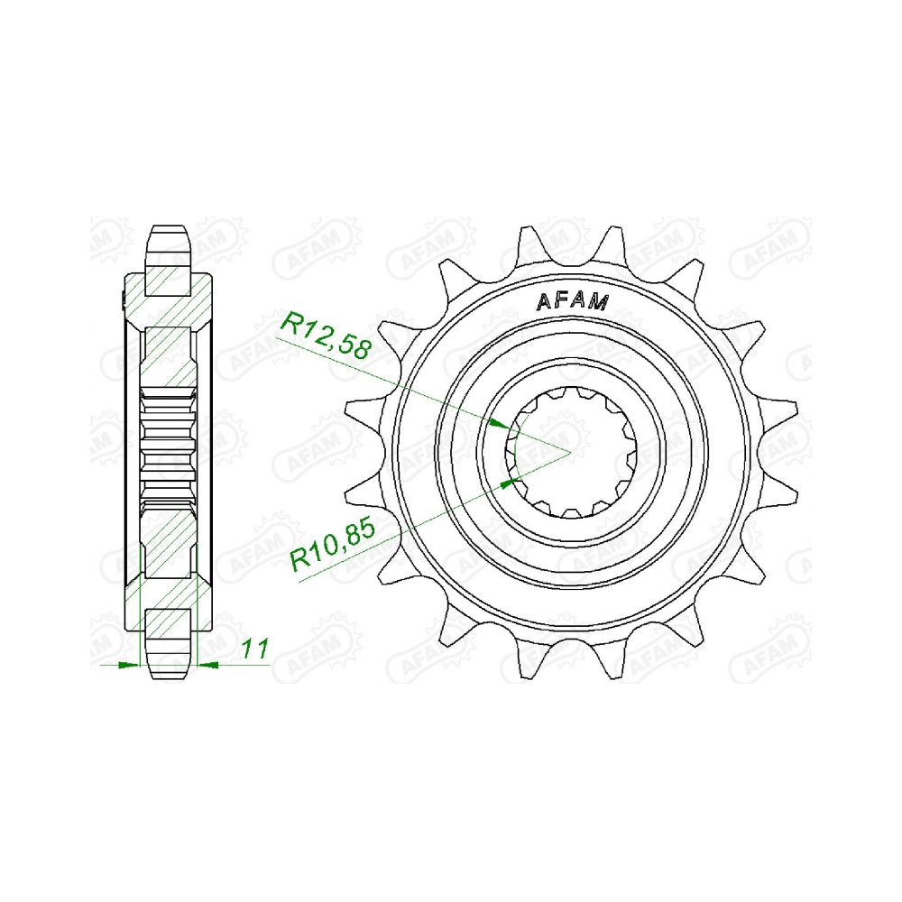 AFAM Преден зъбак 16 Зъба/ 530 Yamaha FZ600N/600S Fazer 04-07, FZ600S2 07-10, FZ600S2 Fazer 07-09 - изглед 1