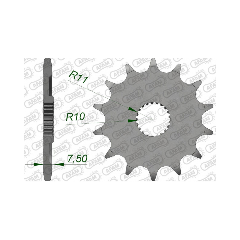 AFAM Преден зъбак 13 Зъба/ 520 Honda CR125R 04-07, CRF250R 04-17, CRF250X 04-18 - изглед 1