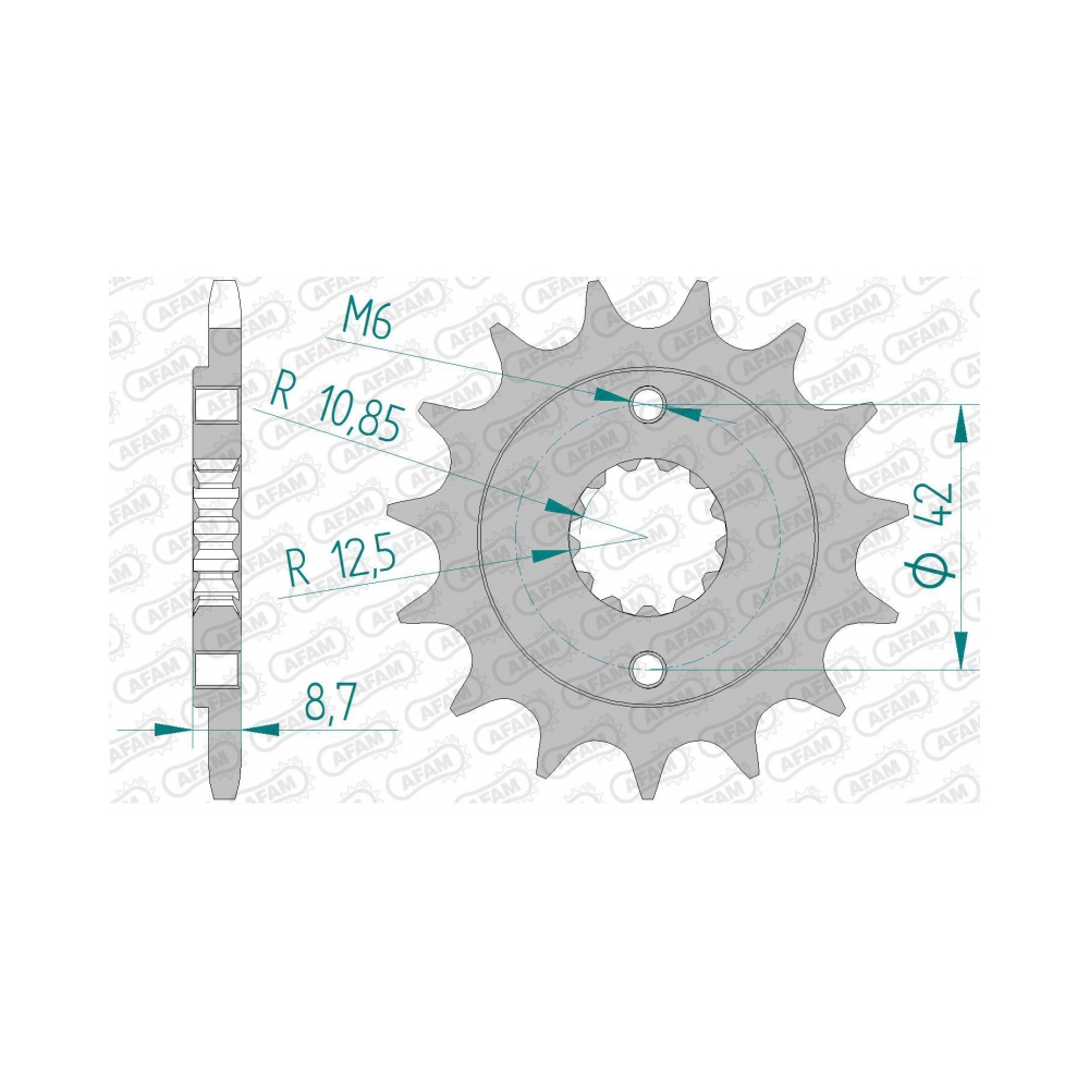 AFAM Преден зъбак 17 Зъба/ 520 Kawasaki EN500 94-09, ER5 97-07, GPZ500S 87-04, KLE/KLR500, ZR400/550 Zephyr - изглед 1