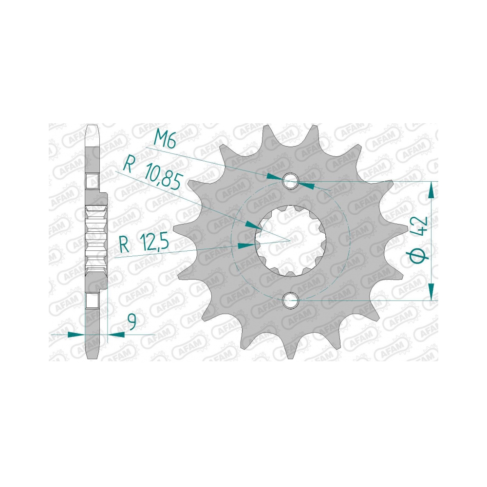 AFAM Преден зъбак 13 Зъба/ 520 Kawasaki Z300 15-18, Z400 20-21, Versys-X 300 17-23, Ninja 250/300/400 - изглед 1