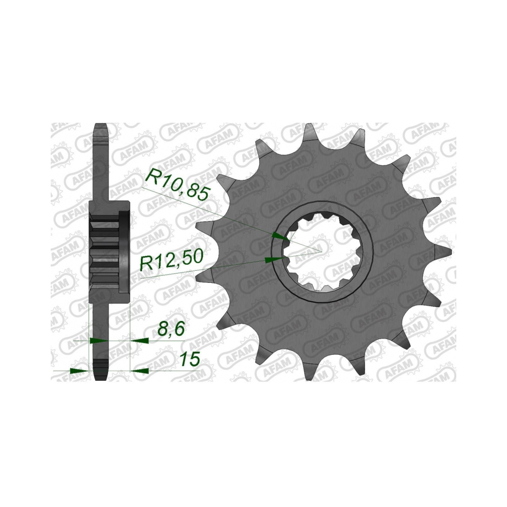 AFAM Преден зъбак 15 Зъба/ 520 Kawasaki Ninja ZX6R 03-06, ZX6RR 03-07 - изглед 1