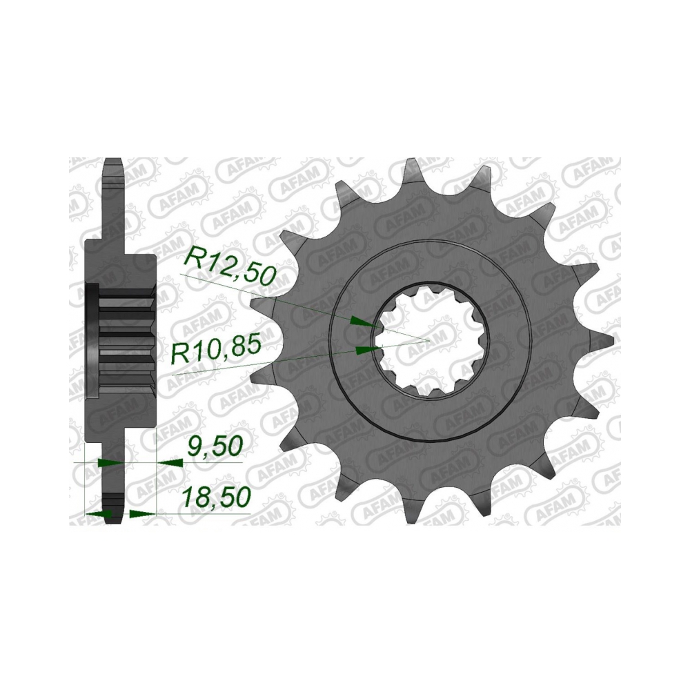 AFAM Преден зъбак 15 Зъба/ 520 Kawasaki Z750 04-13, Z800 13-16 - изглед 1