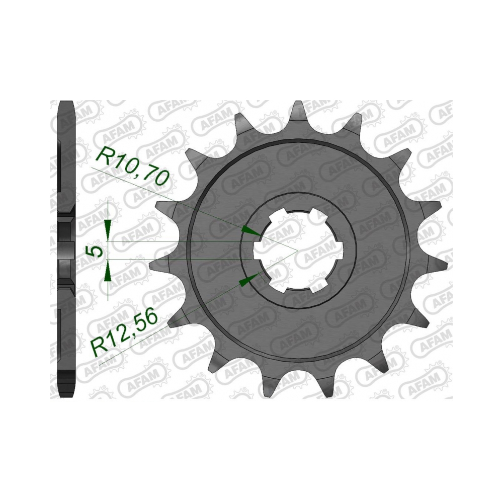 AFAM Преден зъбак 13 Зъба/ 520 Kawasaki KDX200/220R -06, KX500 87-04; Yamaha YFM350R 05-13, YFM350X 87-04, YFZ350 Banshee 90-09 - изглед 1