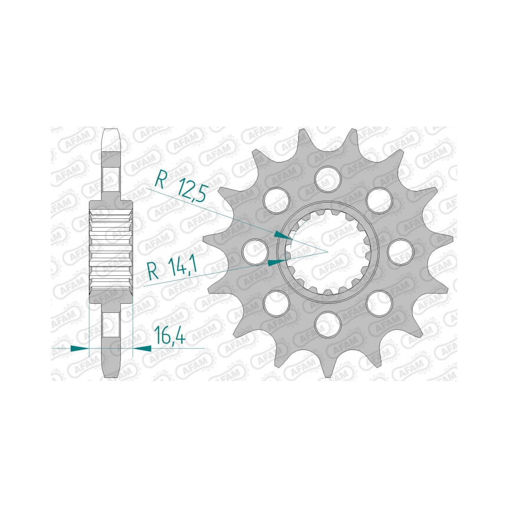 AFAM Преден зъбак 16 Зъба/ 525 KTM 1290 Super Duke 16-24, 950 Adventure/Supermoto, SM990R 08-12, RC8R 09-15 - изглед 1