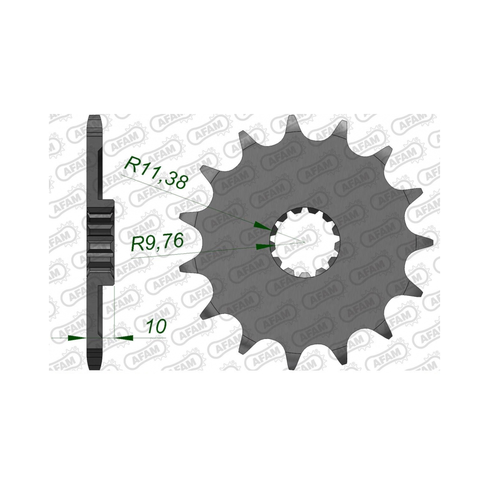 AFAM Преден зъбак 15 Зъба/ 520 Suzuki DR250/350, DR-Z250/400, RM/RMX250; Kawasaki KLX400 03-04 - изглед 1