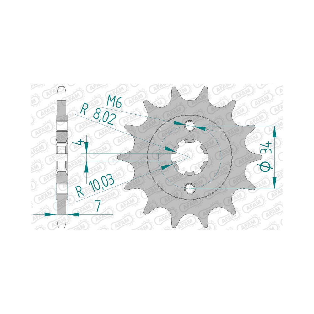 AFAM Преден зъбак 520 KTM 125Duke 11-24, 200Duke 12-20, RC125/200 14-24; Husqvarna 125 Svartpilen 21-24 - изглед 1