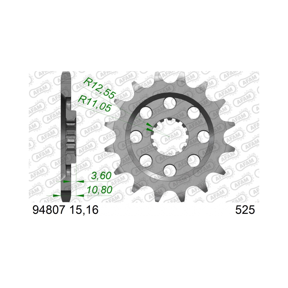 AFAM Кит верига и зъбаци MV Agusta 910 Brutale 05-08 15/43/525XHR3-B 110L - изглед 2