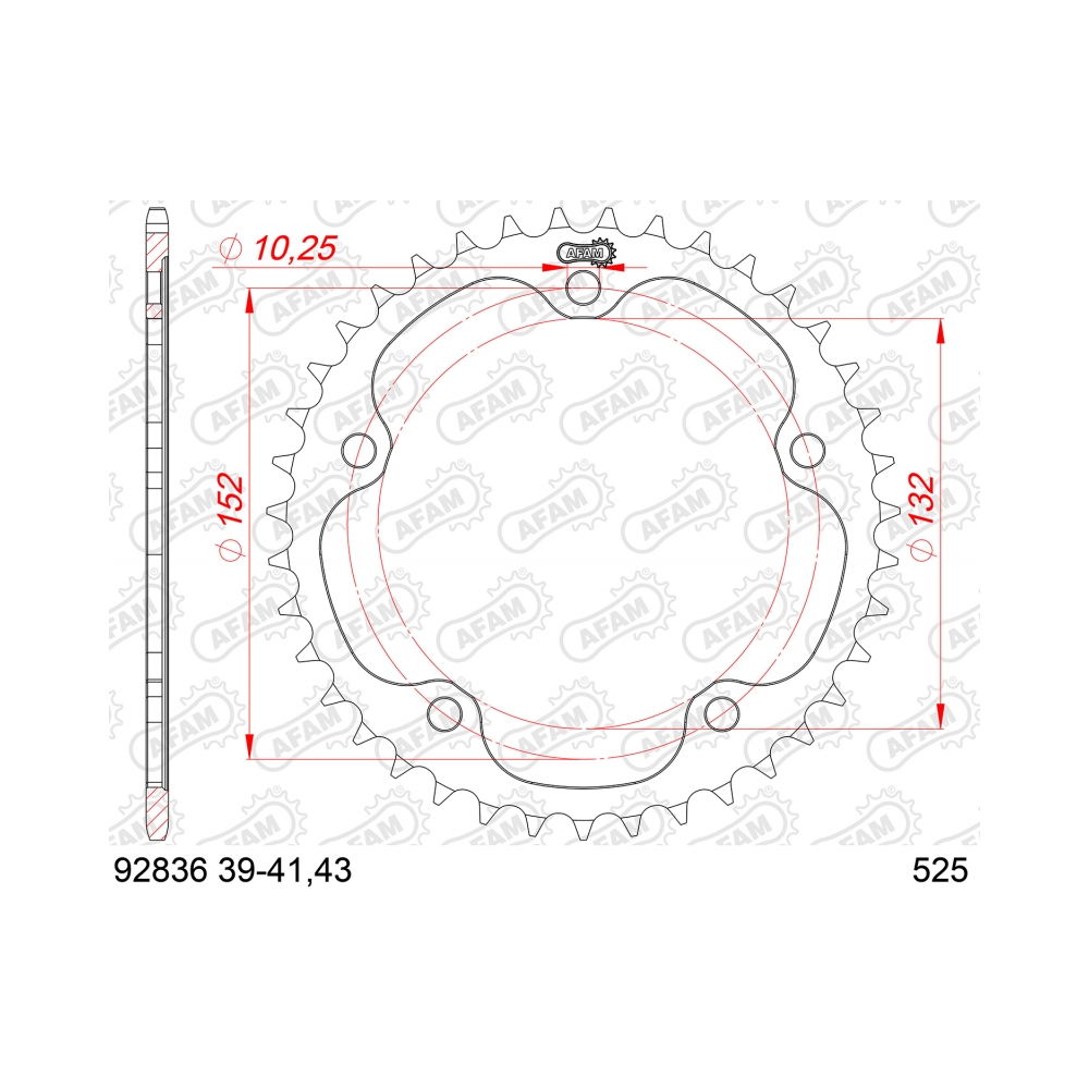 AFAM Кит верига и зъбаци MV Agusta 910 Brutale 05-08 15/43/525XHR3-B 110L - изглед 3