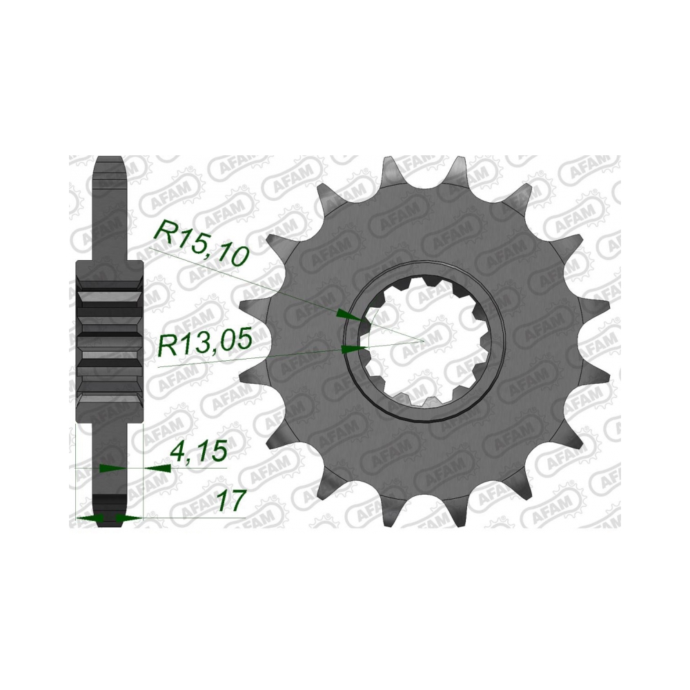 AFAM Преден зъбак 15 Зъба/ 530 Honda CB1000R 09-16, CBR1000RR 04-16, VF/VFR750, VTR1000 - изглед 1