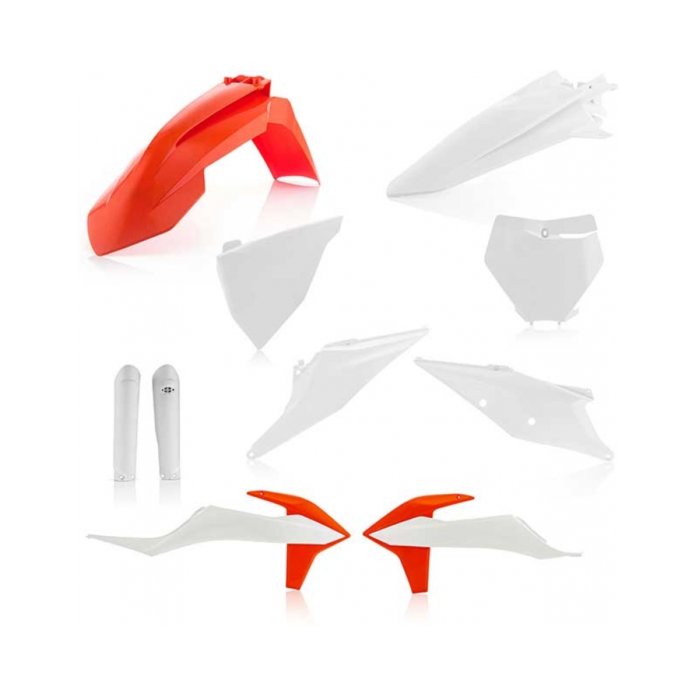 Acerbis Пълен кит пластмаси KTM SX125/250 19-22, SX-F250/350/450 19-22 бял/оранжев - изглед 1