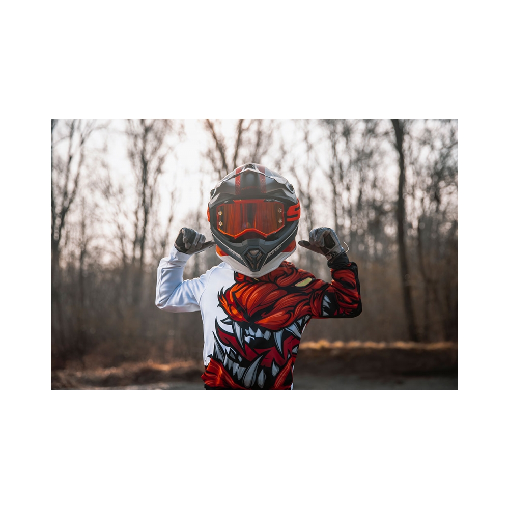 Acerbis Детска каска Impact Steel Junior Orange/Grey - изглед 7