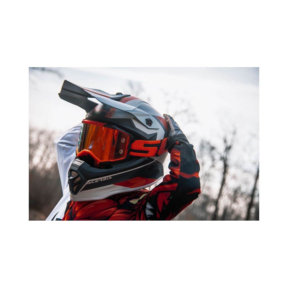 Acerbis Детска каска Impact Steel Junior Orange/Grey - изглед 8