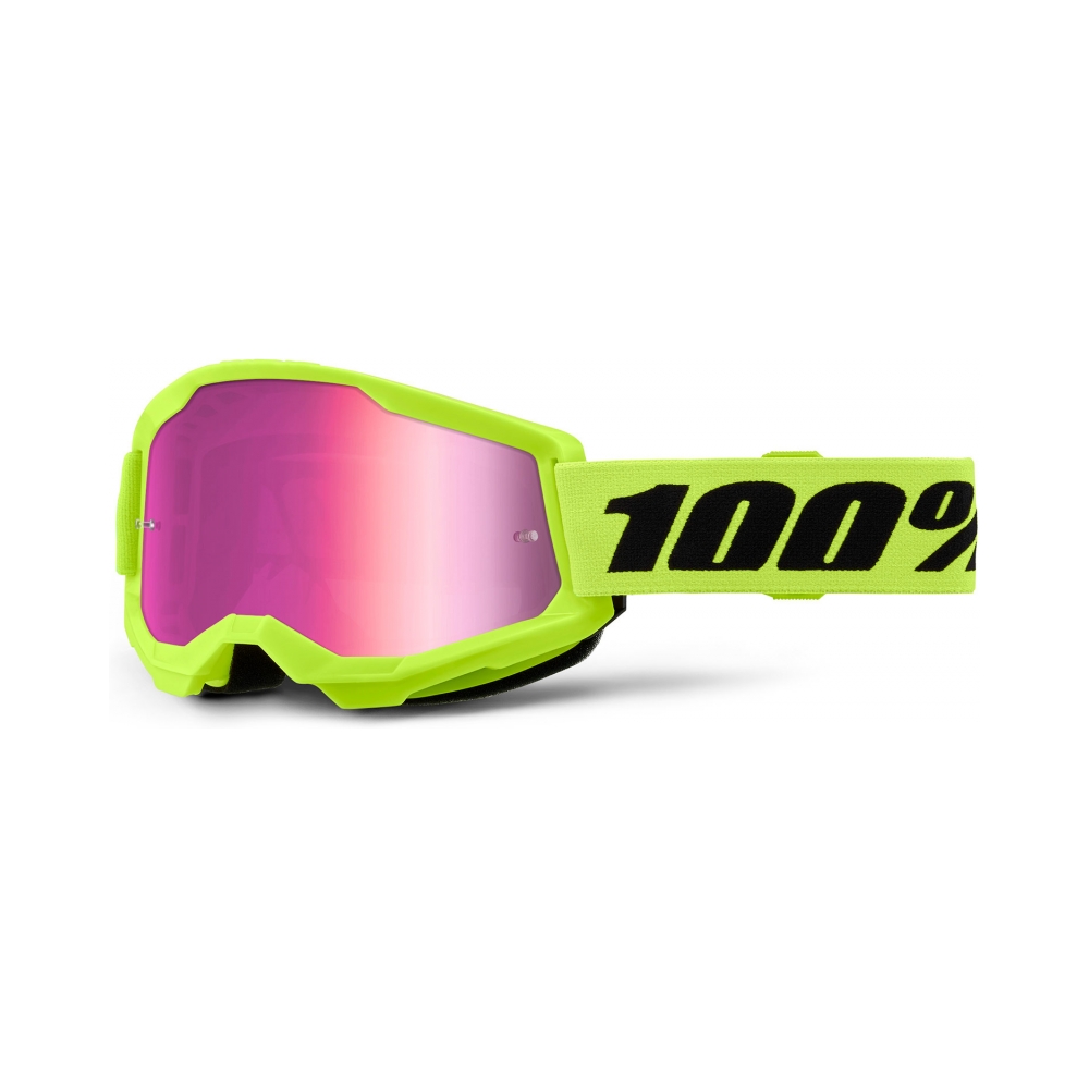 100% Очила Strata2 Neon Yellow- Mirror Pink - изглед 1