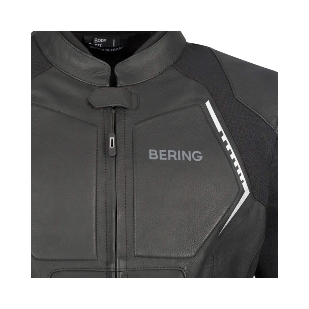 Bering Кожено яке Radial Black/White - изглед 3