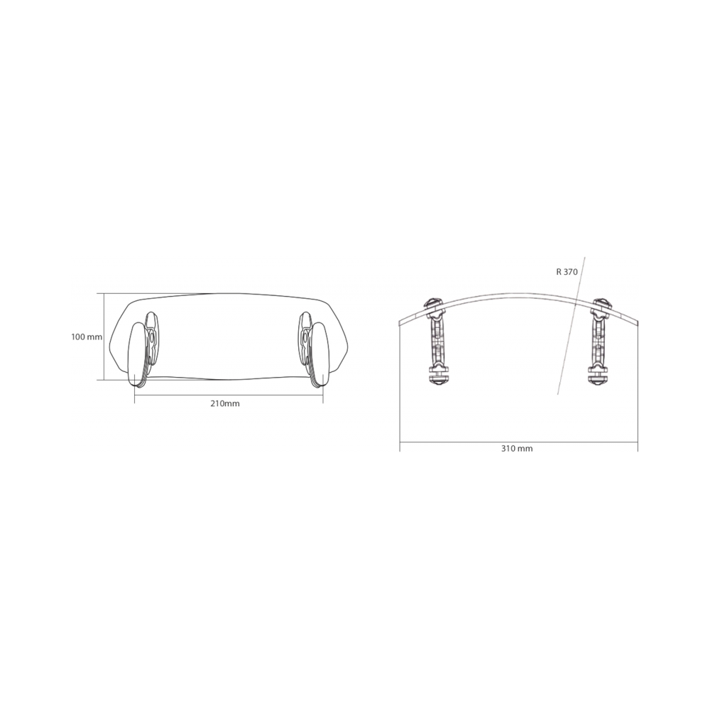 Puig Регулеруема слюда W/Template 325X102mm. Clear - изглед 1