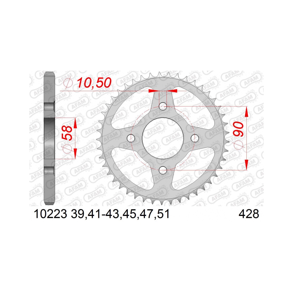 AFAM Кит верига и зъбаци Honda CBR150 06-12 15/42/A428R1-G 124L - изглед 3