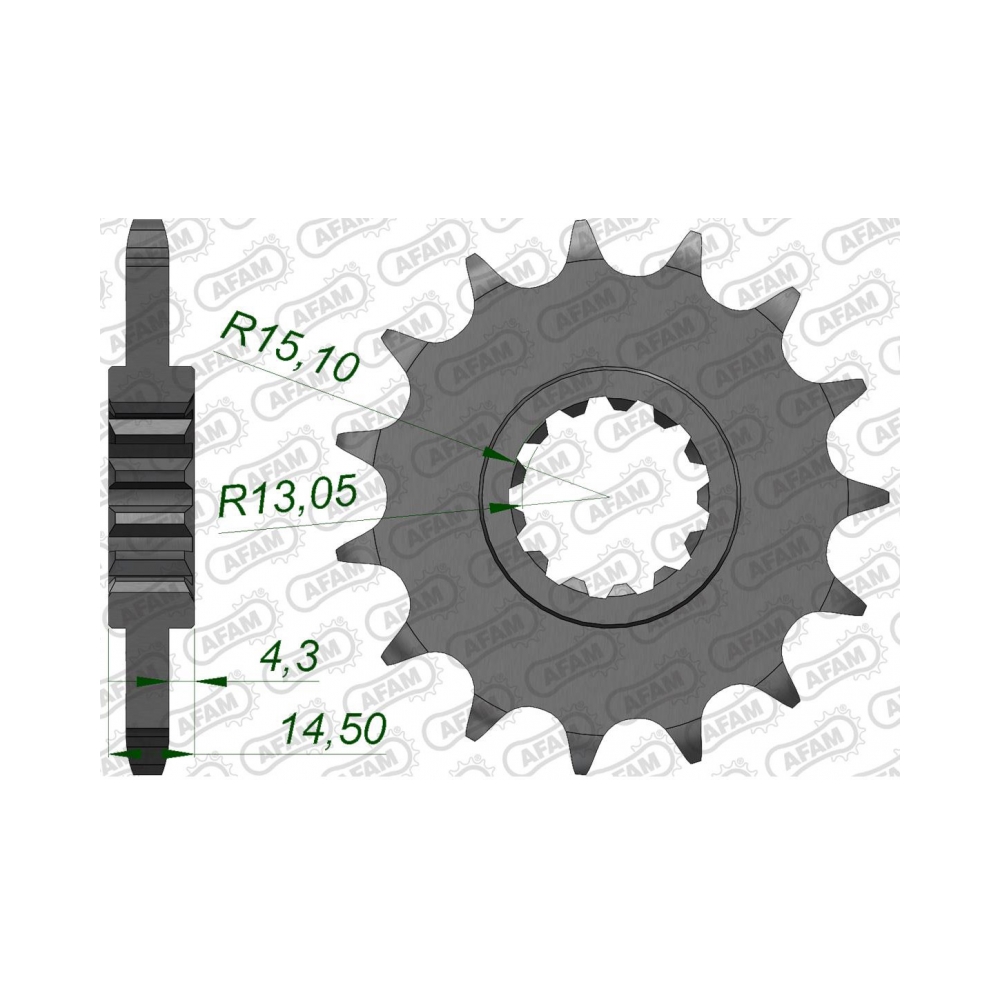 AFAM Преден зъбак 15 Зъба/ 525 Honda CB1000R 22-24, CB1000RA 18-21, CB750F2 95-01, CB750 Nighthawk 91-03 - изглед 1