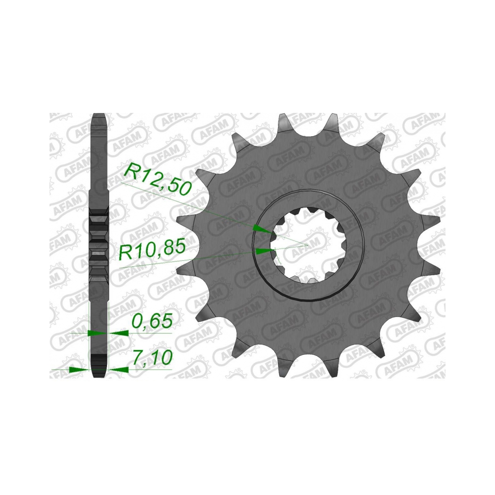 AFAM Преден зъбак 15 Зъба/ 520 Kawasaki KFX450R 08-14, Ninja ZX6R 07-24 - изглед 1