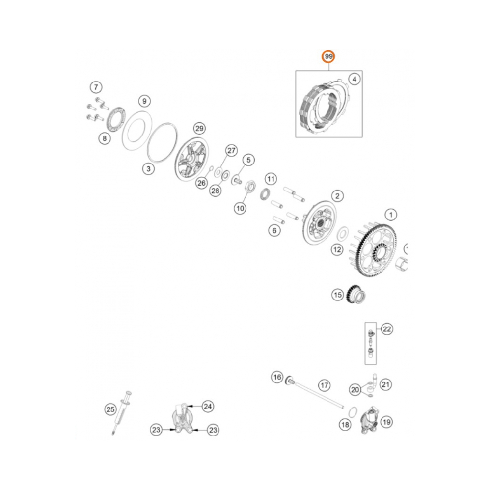 KTM Съединител кит KTM SX125 19-24; Husqvarna TC125 19-24; Gas Gas MC125 21-24 - изглед 2