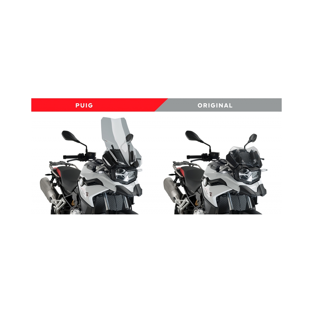 Puig Слюда Touring Plus BMW F750GS 18-24, G850GS 18-23, F850GS Adventure 19-23 Clear за мотори стандартно OEM със спортна слюда - изглед 3