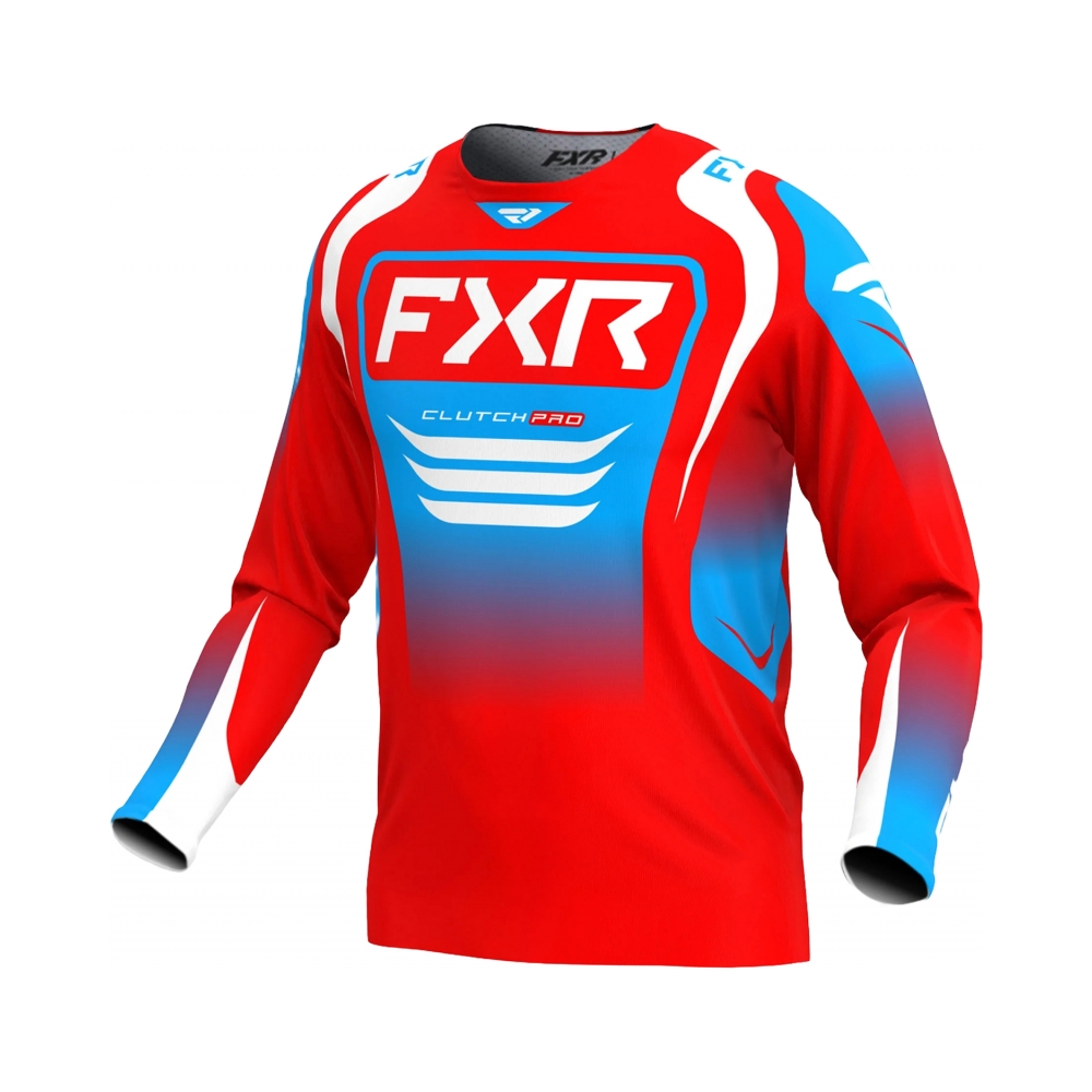 FXR Тениска Clutch Pro MX25 Red White Cyan - изглед 1