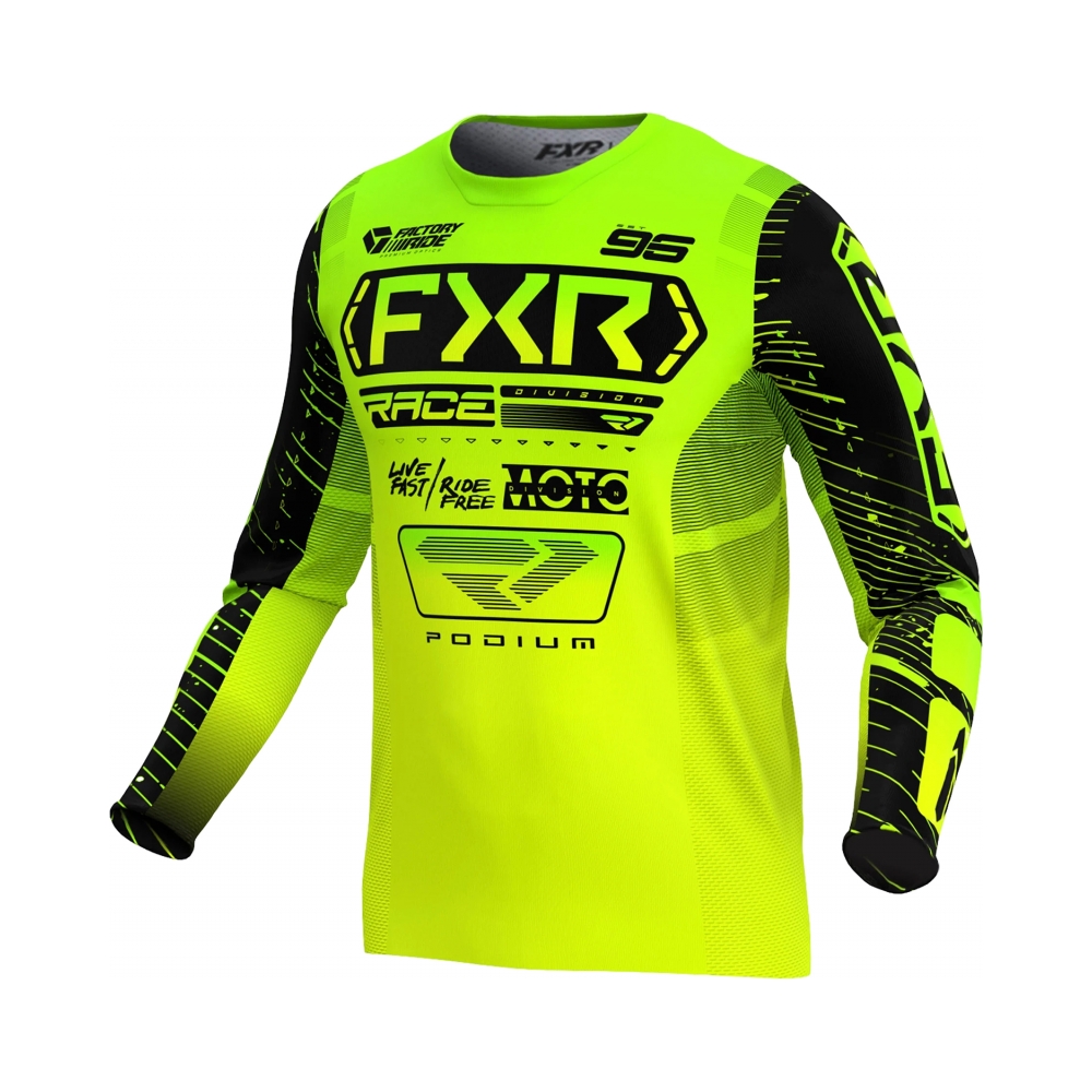 FXR Тениска Podium MX25 HiVis Lime Black - изглед 1