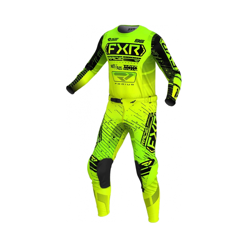 FXR Тениска Podium MX25 HiVis Lime Black - изглед 3