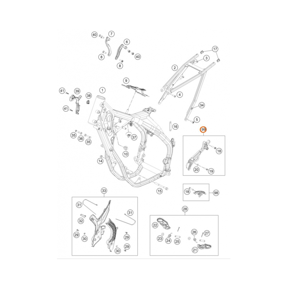 KTM Предпазител за преден зъбак OEM KTM EXC-F250-350 17-23, SX-F250-350 16-22; Husqvarna FE250-350 17-23, FC250-350 16-18; Gas Gas - изглед 2