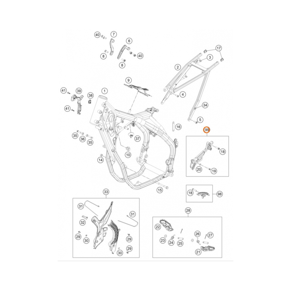 KTM Предпазител за преден зъбак OEM KTM EXC-F450-500 17-23, SX-F450 16-22; Husqvarna FE450-501 17-23, FC/FS 450 16-18; Gas Gas - изглед 2