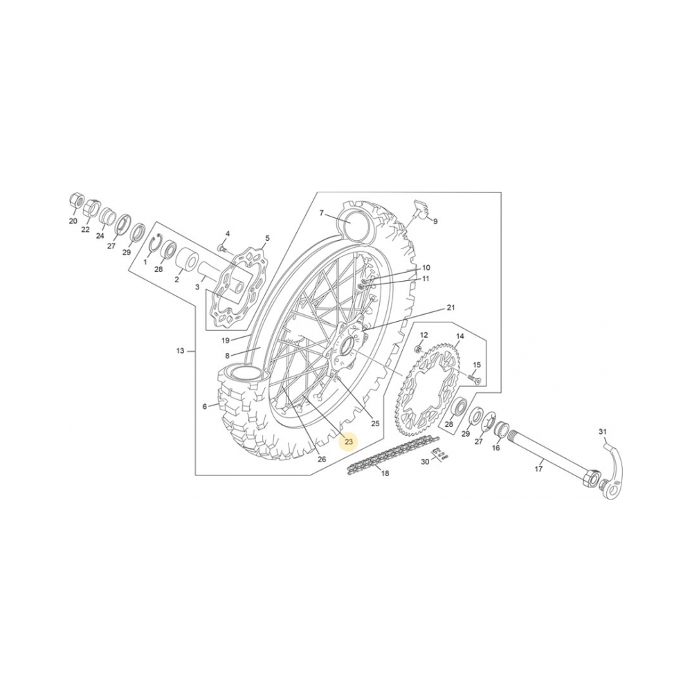Sherco Спица задна 18" 195мм OEM Sherco 24-25 - изглед 2