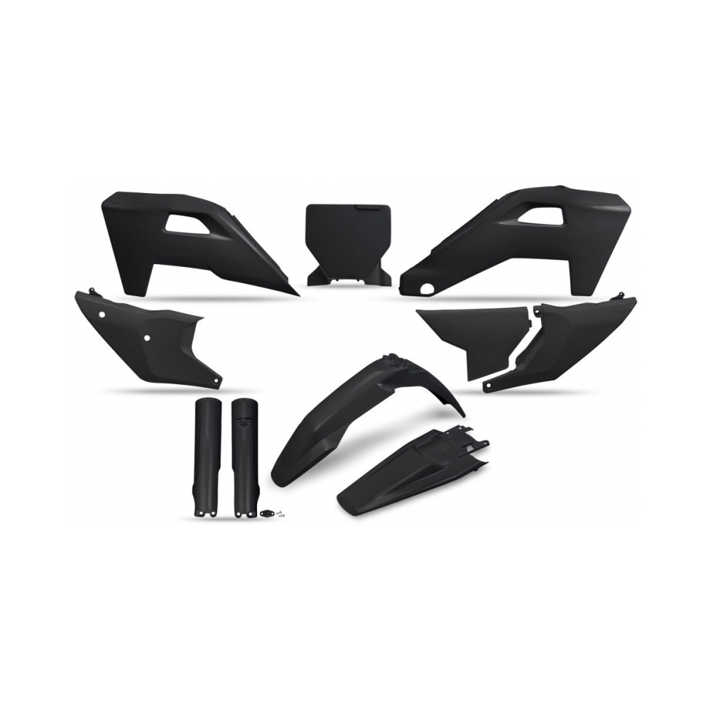 UFO Комплект пластмаси Husqvarna TC125-300, FC250-450, TX/FX 2025 черен - изглед 1