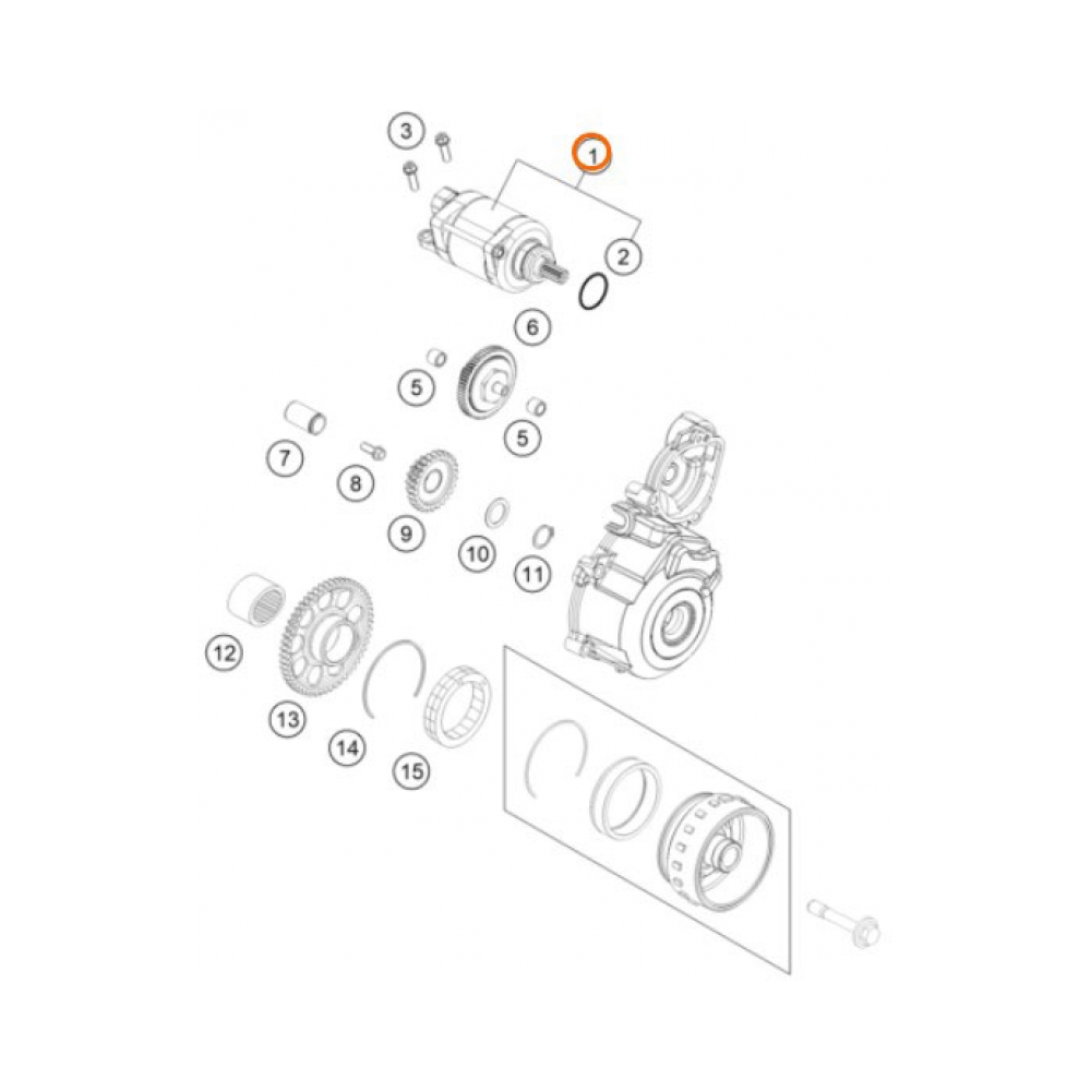 KTM Стартер OEM KTM EXC-F250 14-16, EXC-F350 12-16, SX-F250 13-15, SX-F350 11-15; Husqvarna - изглед 3