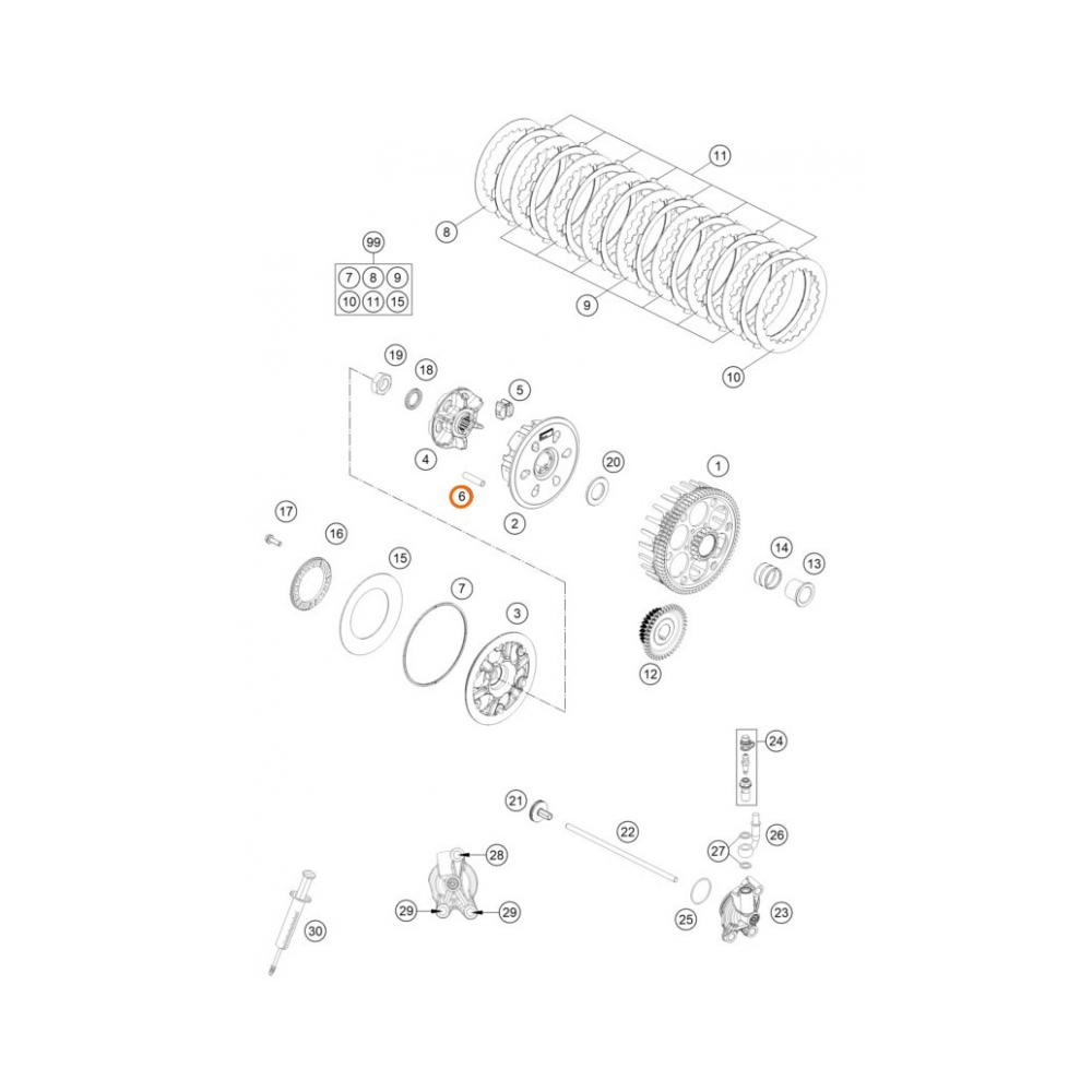 KTM Втулка съединител OEM KTM 250/300EXC 17-25, 250-500EXC-F 17-26, 250SX 17-25, 300SX 23-25 - изглед 2