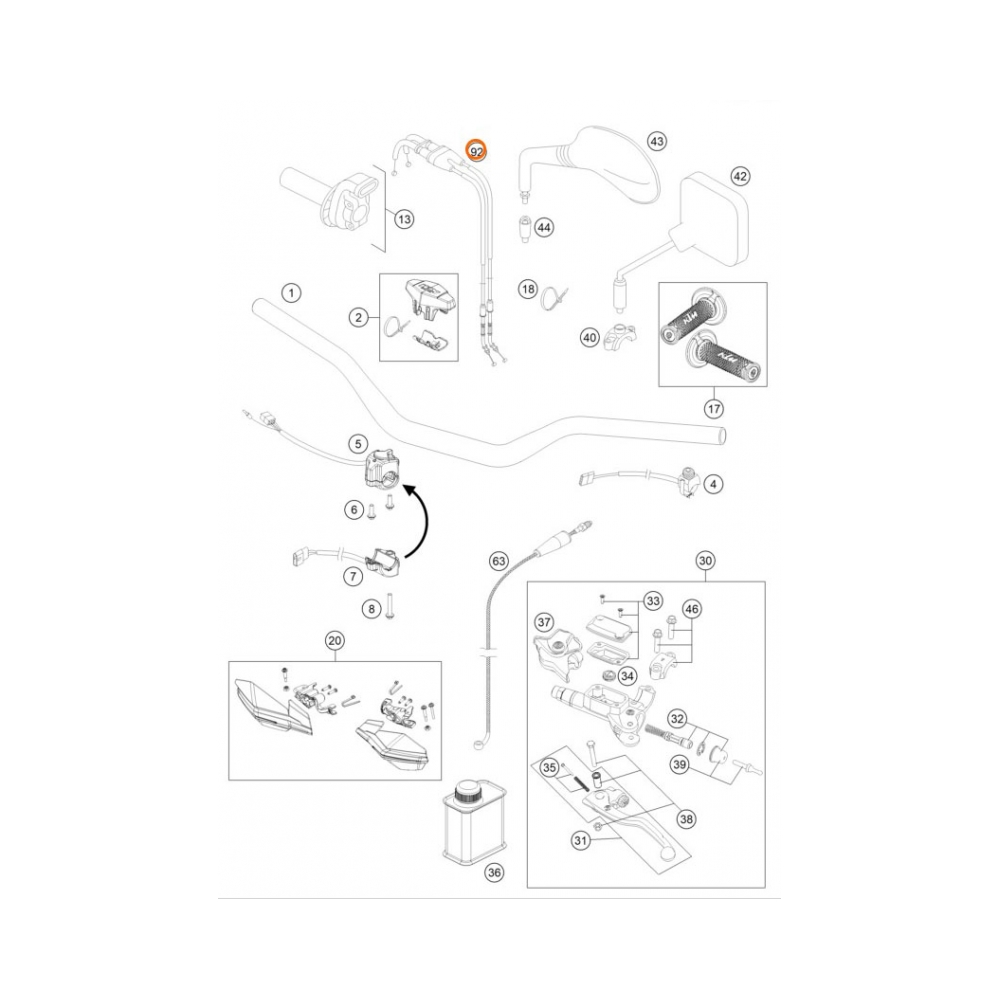 KTM Жило газ OEM KTM EXC250-500 13-16, SX-F250-450 13-15; Husqvarna FE 13-16, FC 14-15 - изглед 2