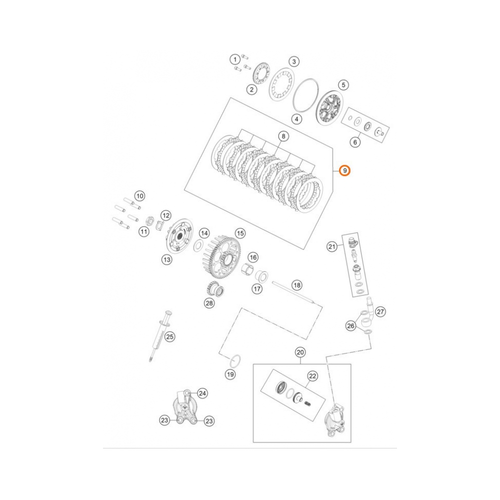 KTM Съединител кит OEM KTM SX85 18-25; Husqvarna TC85 18-25 - изглед 2