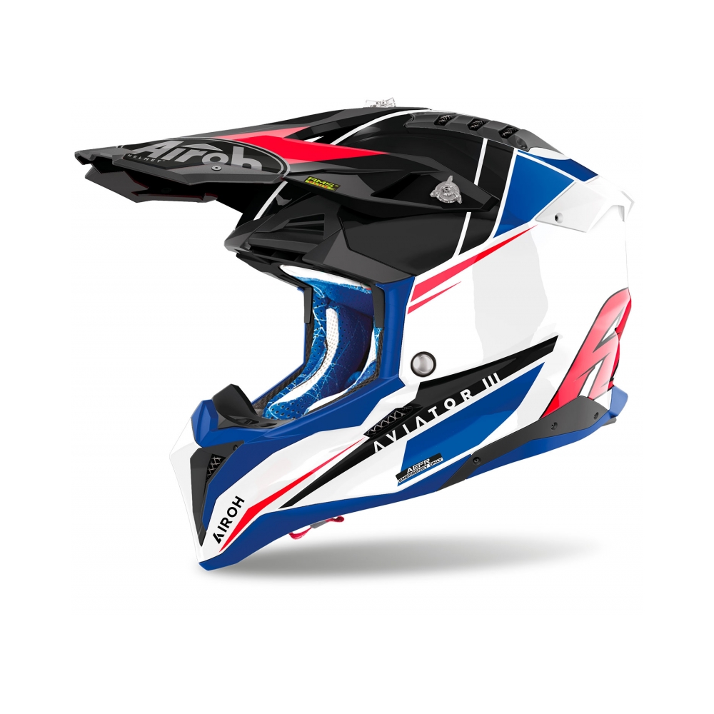 Airoh Каска Aviator 3 Push Blue Red Gloss - изглед 1
