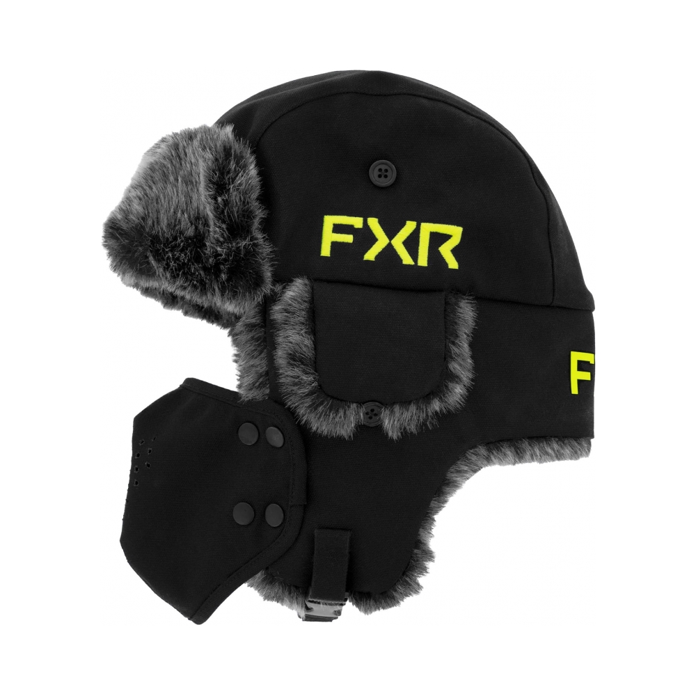 FXR Зимна шапка Trapper Black/Hivis - изглед 1