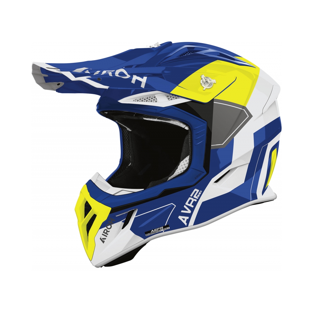 Airoh Каска Aviator Ace 2 Shield Blue/Yellow - изглед 1