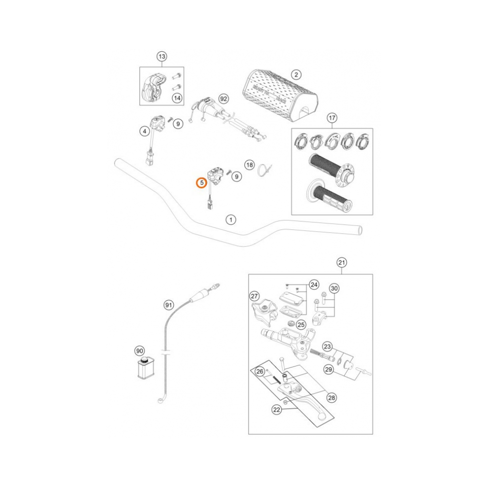 KTM Копче за режими OEM KTM 125-300SX 23-26, 300EXC 24-26 ; Husqvarna TE125-300 24-26, TC125-300 24-26 - изглед 2