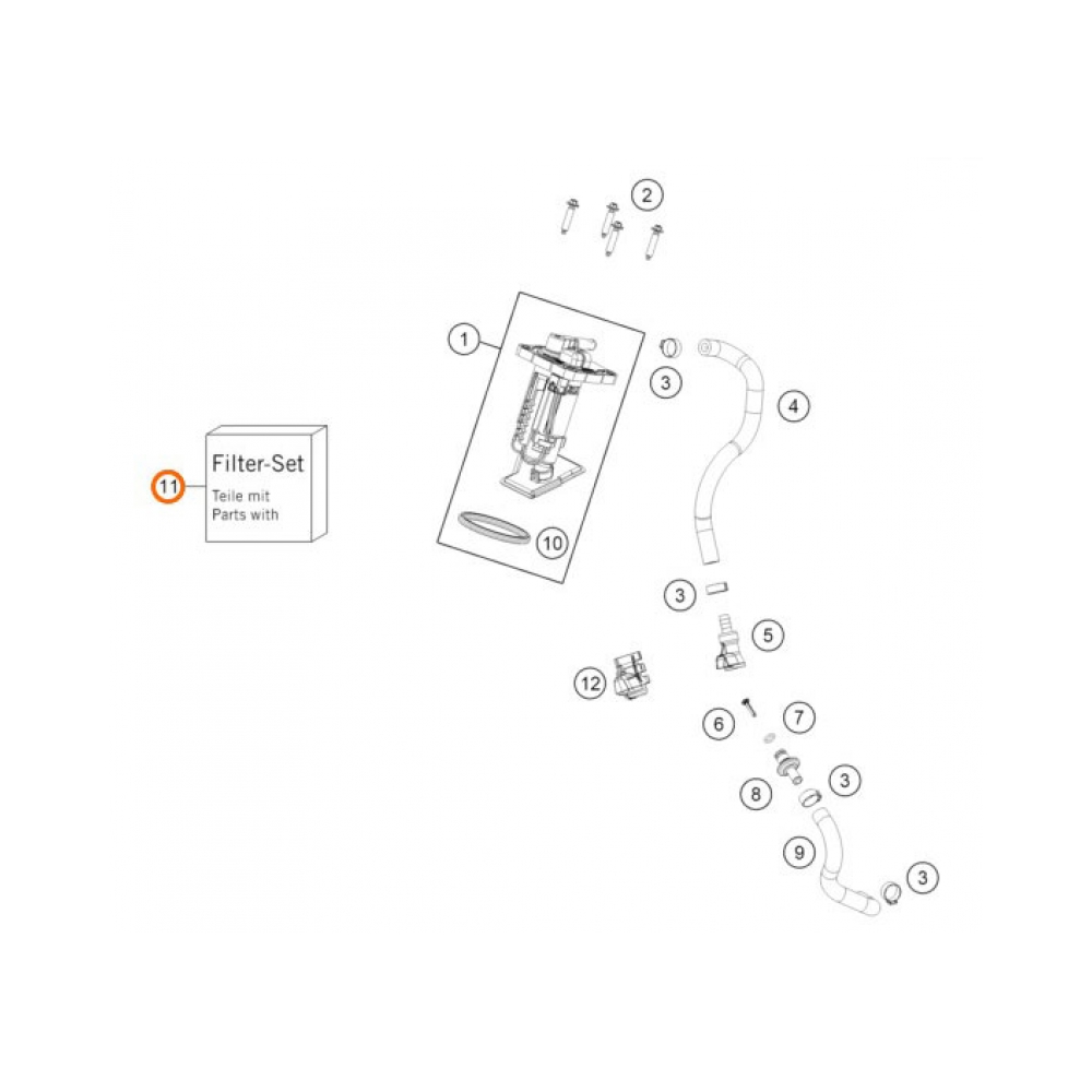 KTM Горивен филтър комплект за бензинова помпа KTM EXC/EXC-F 24-26, SX/SX-F 23-26; Husqvarna FE/TE 24-26, FC/TC 23-26; Gas Gas - изглед 2
