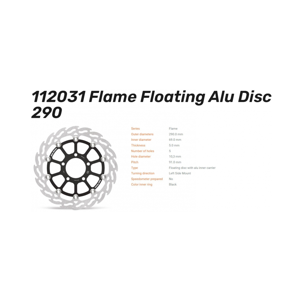 Moto-Master Спирачен диск Flame преден ляв 290mm Suzuki SV650N 03-09, SV650S 0-11, VL1500 Intruder 09-11, CLR1800RT 08, GSF650S Bandit 05-07 - изглед 2 - BobiMX.com Moto-Master Спирачен диск Flame преден ляв 290mm Suzuki SV650N 03-09, SV650S 0-11, VL1500 Intruder 09-11, CLR1800RT 08, GSF650S Bandit 05-07 - изглед 2