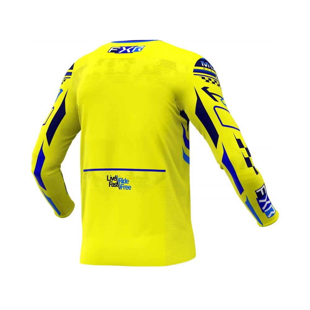 FXR Тениска Podium Gladiator MX25 Yellow Navy Blue - изглед 2 - BobiMX.com FXR Тениска Podium Gladiator MX25 Yellow Navy Blue - изглед 2