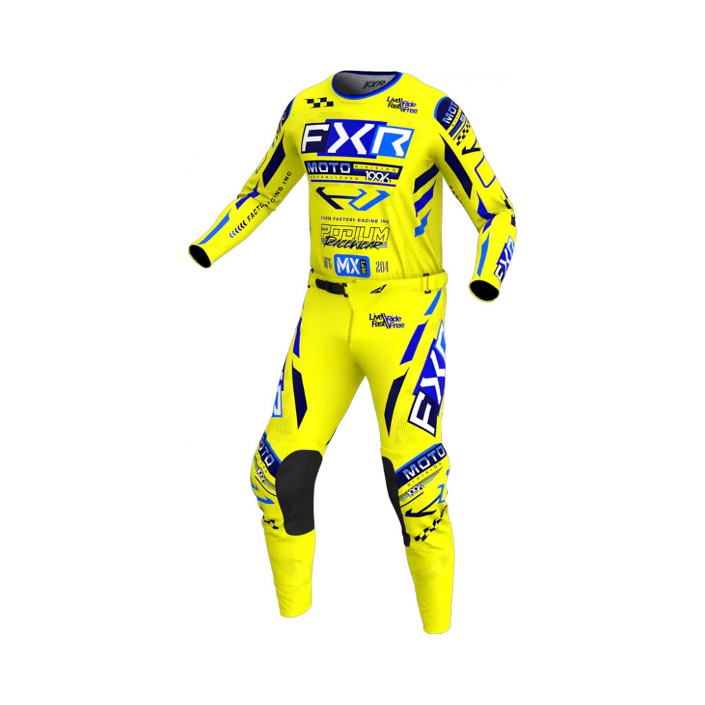 FXR Тениска Podium Gladiator MX25 Yellow Navy Blue - изглед 3 - BobiMX.com FXR Тениска Podium Gladiator MX25 Yellow Navy Blue - изглед 3