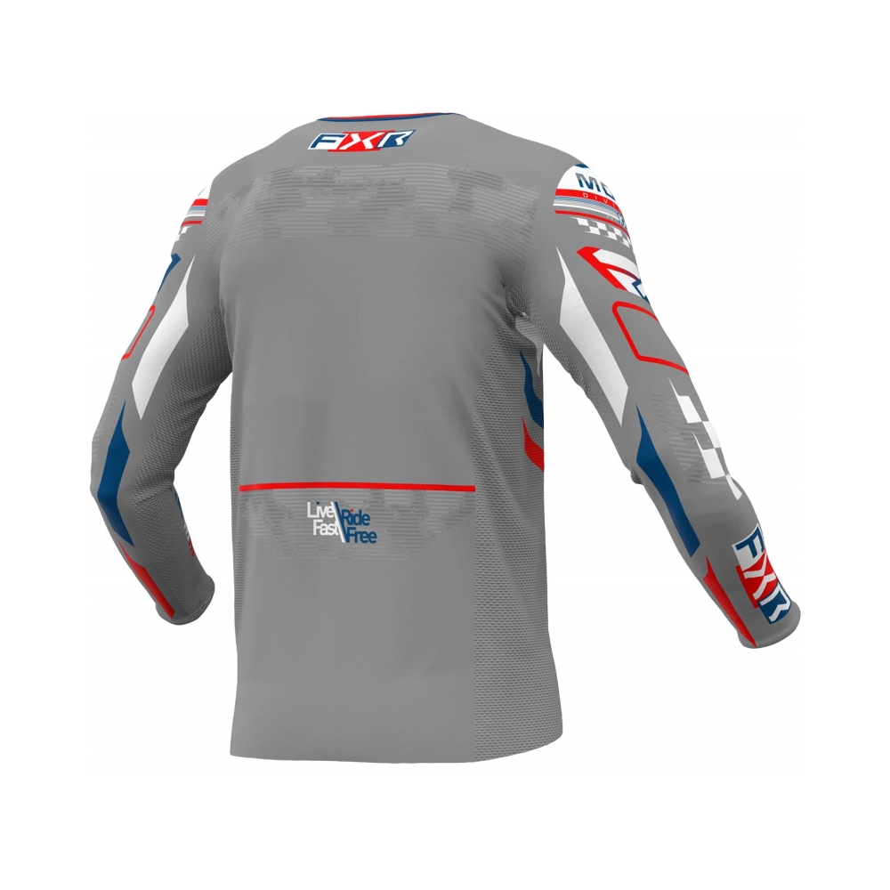 FXR Тениска Podium Gladiator MX25 Grey White Red - изглед 2 - BobiMX.com FXR Тениска Podium Gladiator MX25 Grey White Red - изглед 2