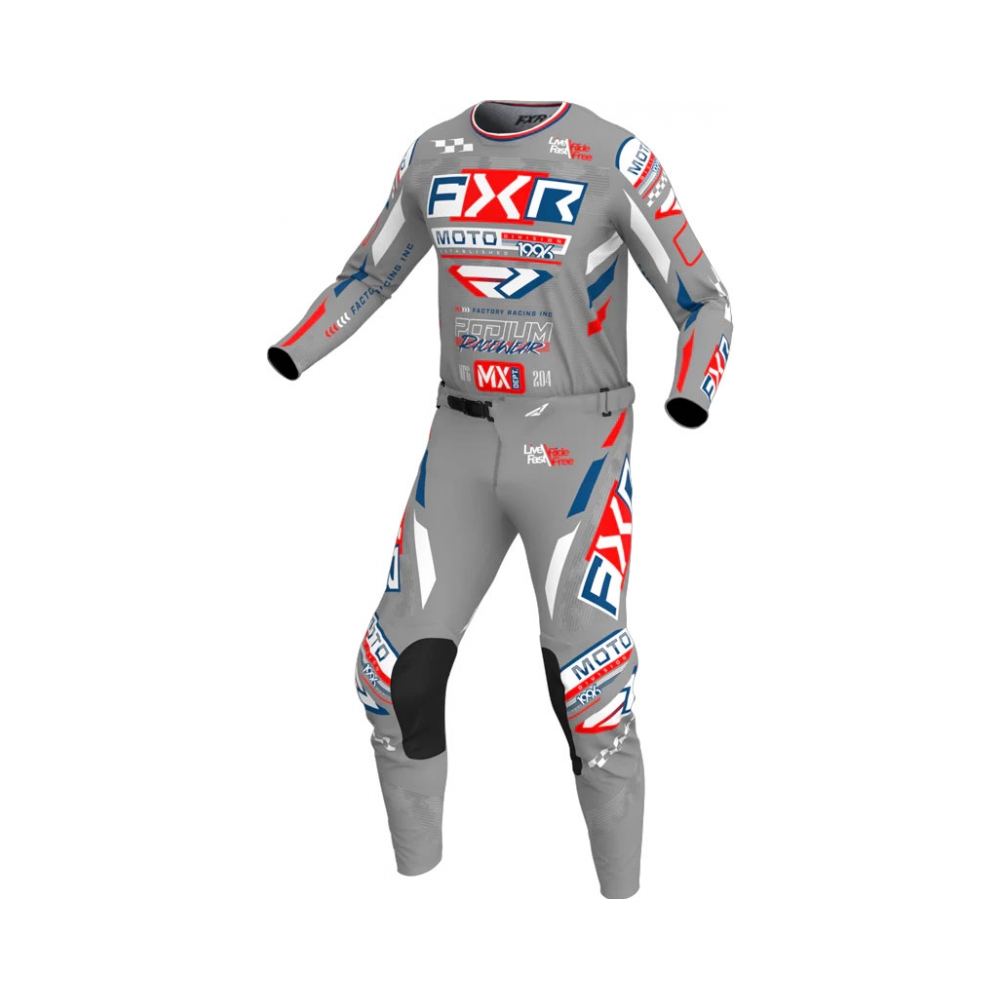 FXR Тениска Podium Gladiator MX25 Grey White Red - изглед 3 - BobiMX.com FXR Тениска Podium Gladiator MX25 Grey White Red - изглед 3