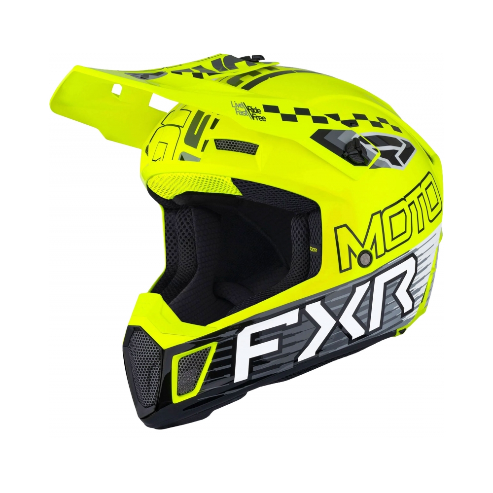 FXR Каска Clutch Race Div MX26 HiVis - изглед 1